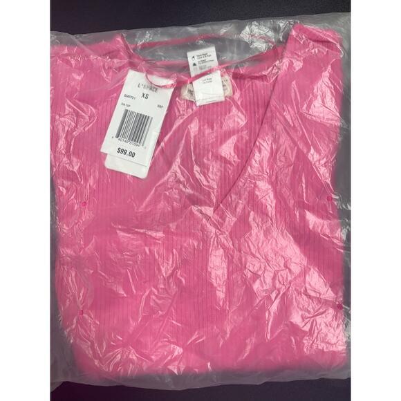 L*Space NWT Gia V-Neck Wrap Front Long Sleeve Crop Top Pink XS, S & M MSRP $99 - Picture 3 of 5